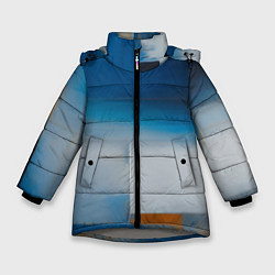 Куртка зимняя для девочки Синяя палитра, цвет: 3D-светло-серый
