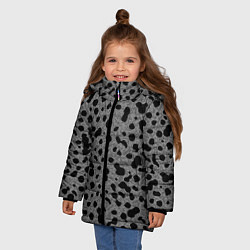 Куртка зимняя для девочки Пятнистый чёрно-серый, цвет: 3D-черный — фото 2