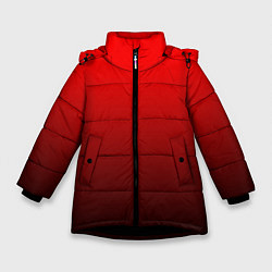 Зимняя куртка для девочки Градиент красно-чёрный
