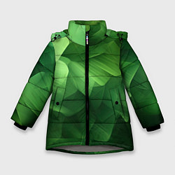 Куртка зимняя для девочки Green lighting background, цвет: 3D-светло-серый