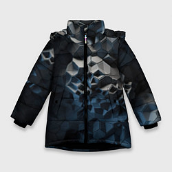 Куртка зимняя для девочки Каменная текстура, цвет: 3D-черный