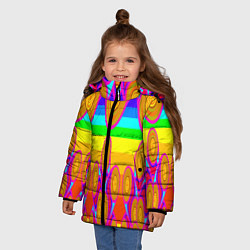 Куртка зимняя для девочки Хохлома вариант 2, цвет: 3D-красный — фото 2