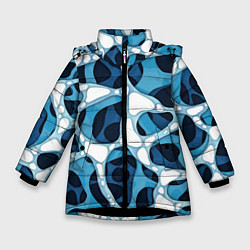 Куртка зимняя для девочки Абстрактные вырезы на бумаге, цвет: 3D-черный