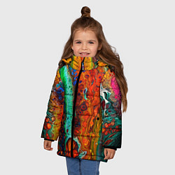 Куртка зимняя для девочки Каскад красок, цвет: 3D-светло-серый — фото 2