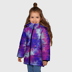 Куртка зимняя для девочки Tie-Dye дизайн, цвет: 3D-черный — фото 2