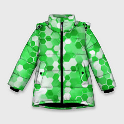 Зимняя куртка для девочки Кибер Hexagon Зелёный