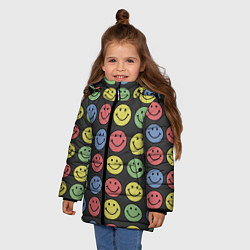 Куртка зимняя для девочки Smiley, цвет: 3D-светло-серый — фото 2