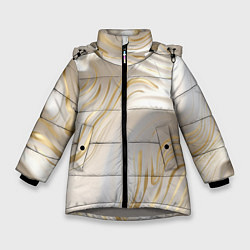 Куртка зимняя для девочки Бежевая абстракция, цвет: 3D-светло-серый