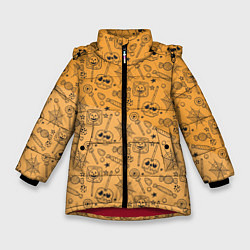 Куртка зимняя для девочки Хэлчупики, цвет: 3D-красный