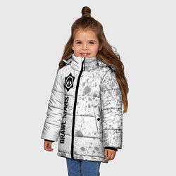 Куртка зимняя для девочки Brawl Stars glitch на светлом фоне: по-вертикали, цвет: 3D-черный — фото 2