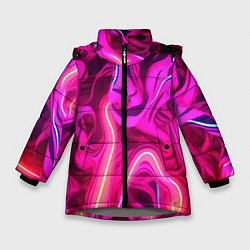 Зимняя куртка для девочки Pink neon abstract