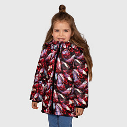 Куртка зимняя для девочки Рубиновый паттерн, цвет: 3D-красный — фото 2