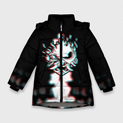 Зимняя куртка для девочки Samurai glitch cyberpunk city