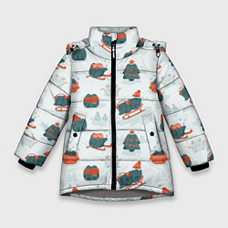 Зимняя куртка для девочки Зимние веселые лягушки