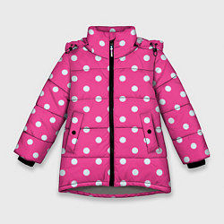 Куртка зимняя для девочки Горошек в цвете Барби, цвет: 3D-светло-серый