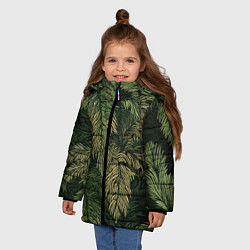 Куртка зимняя для девочки Камуфляж хвойный лес, цвет: 3D-черный — фото 2