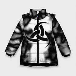 Куртка зимняя для девочки Скандинавский узор душа, цвет: 3D-черный