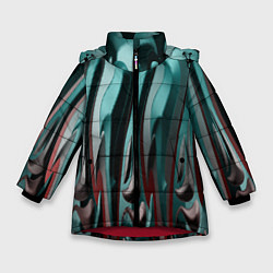 Куртка зимняя для девочки Металлический рельеф, цвет: 3D-красный