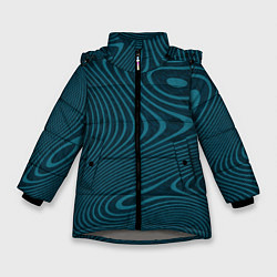 Куртка зимняя для девочки Абстрактный бирюзовый, цвет: 3D-светло-серый