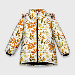 Зимняя куртка для девочки Осенние листья и желуди