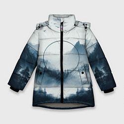 Куртка зимняя для девочки Утренние горы, цвет: 3D-светло-серый