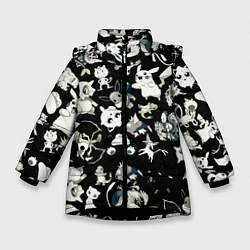 Куртка зимняя для девочки Пикачу и сборник аниме покемонов, цвет: 3D-черный