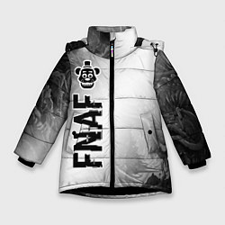 Куртка зимняя для девочки FNAF glitch на светлом фоне по-вертикали, цвет: 3D-черный