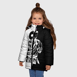 Куртка зимняя для девочки Kudo черно-белое, цвет: 3D-черный — фото 2