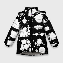 Куртка зимняя для девочки Фантазийный космический паттерн, цвет: 3D-светло-серый
