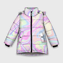 Зимняя куртка для девочки Абстракция розовая плазма