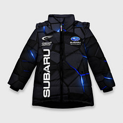 Куртка зимняя для девочки Subaru - плиты с эффектом свечения, цвет: 3D-черный