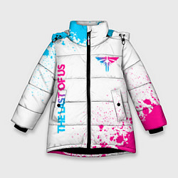 Куртка зимняя для девочки The Last Of Us neon gradient style вертикально, цвет: 3D-черный
