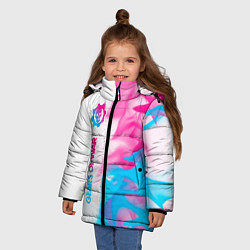Куртка зимняя для девочки Gears of War neon gradient style по-вертикали, цвет: 3D-черный — фото 2