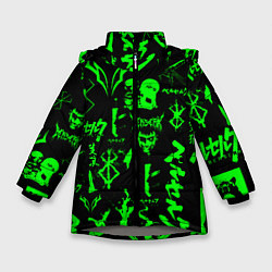 Куртка зимняя для девочки Berserk neon green, цвет: 3D-светло-серый