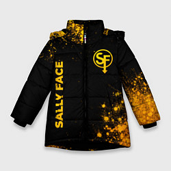 Куртка зимняя для девочки Sally Face - gold gradient вертикально, цвет: 3D-черный