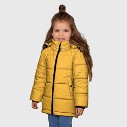 Куртка зимняя для девочки Жёлтый однотонный текстура, цвет: 3D-черный — фото 2