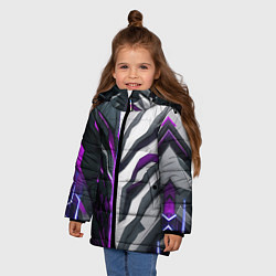 Куртка зимняя для девочки Броня адская и райская фиолетовая, цвет: 3D-светло-серый — фото 2