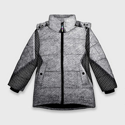 Куртка зимняя для девочки Стальная болванка, цвет: 3D-черный