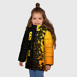 Куртка зимняя для девочки Rainbow Six - gold gradient по-вертикали, цвет: 3D-черный — фото 2