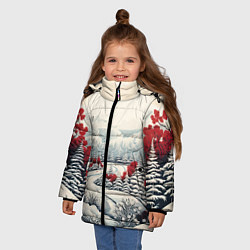 Куртка зимняя для девочки Зимнее чудо, цвет: 3D-черный — фото 2