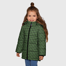 Куртка зимняя для девочки Зеленая клетка классика, цвет: 3D-светло-серый — фото 2
