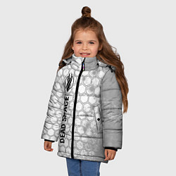 Куртка зимняя для девочки Dead Space glitch на светлом фоне по-вертикали, цвет: 3D-черный — фото 2