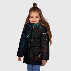 Куртка зимняя для девочки Царапины и краска, цвет: 3D-красный — фото 2