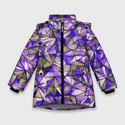 Зимняя куртка для девочки Маленькие фиолетовые треугольники