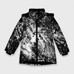 Зимняя куртка для девочки Зимний лес узоры