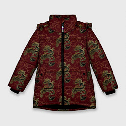 Зимняя куртка для девочки Азиатский стиль дракона