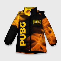 Куртка зимняя для девочки PUBG - gold fire gradient, цвет: 3D-черный
