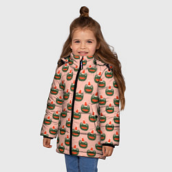 Куртка зимняя для девочки Рождественская лягушка, цвет: 3D-светло-серый — фото 2