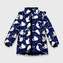 Зимняя куртка для девочки Альбиносные кошки