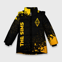 Куртка зимняя для девочки The Sims - gold gradient вертикально, цвет: 3D-черный